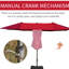 Parasol de patio extérieur 15 po By - Parasol rectangulaire double face Protection contre le soleil, installation facile, matériau de fournisseur d'ombrage pour terrasse de piscine rouge vin, manivelle, bord de piscine