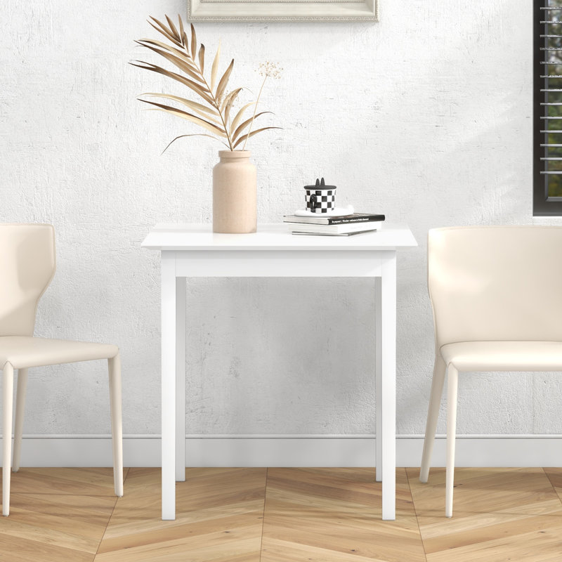 Table de salle à manger carrée avec cadre en bois blanc