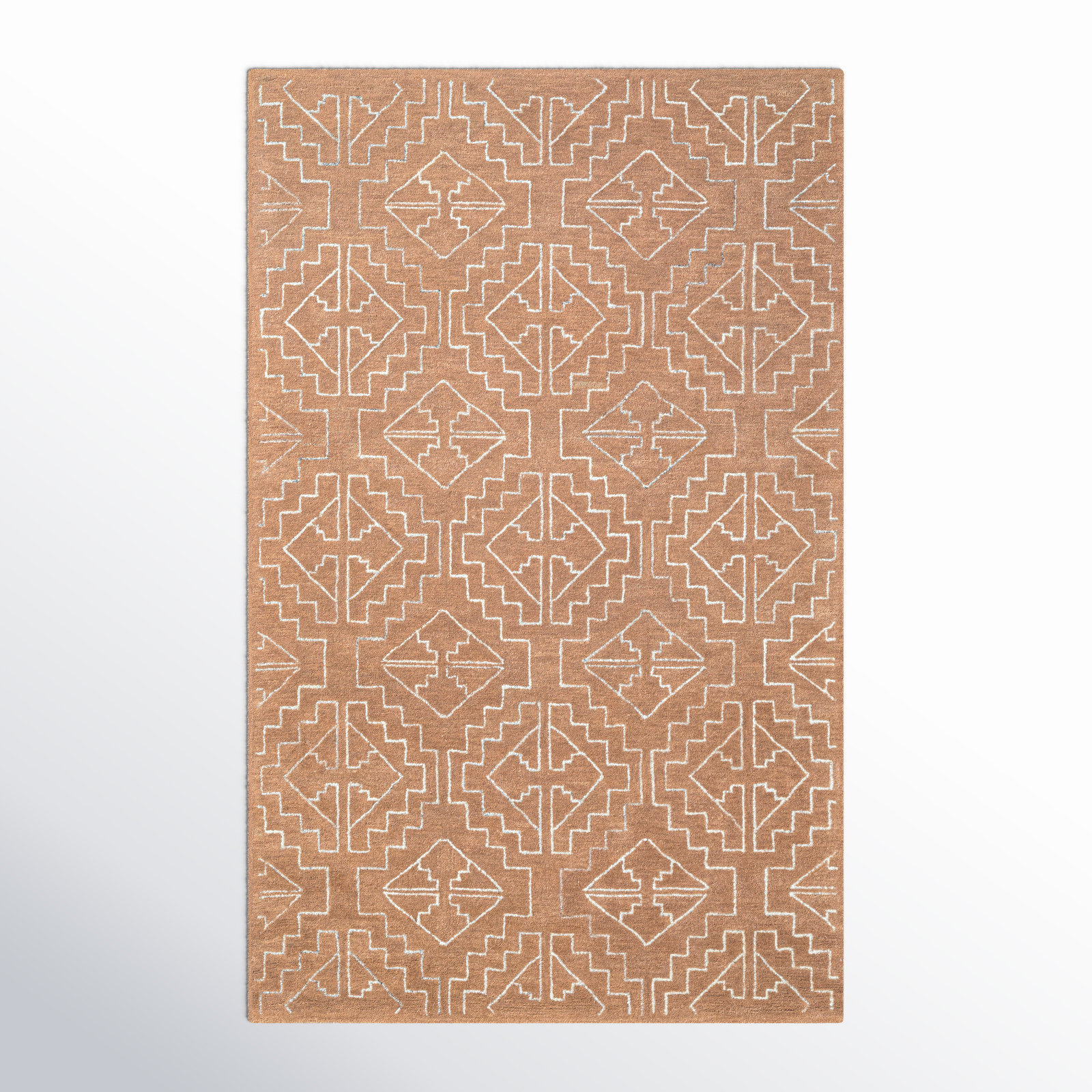 Tifton Hand-Tufted Geometric Wool Rug, Rectangle 5' x 8'