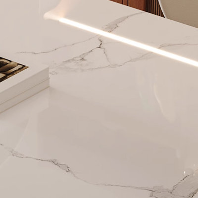 Table rectangulaire style nordique blanc crème