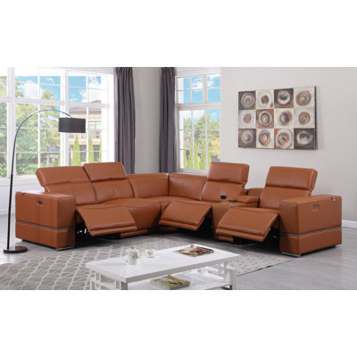 Canapé modulaire inclinable en cuir véritable Marco Collection Marco 
