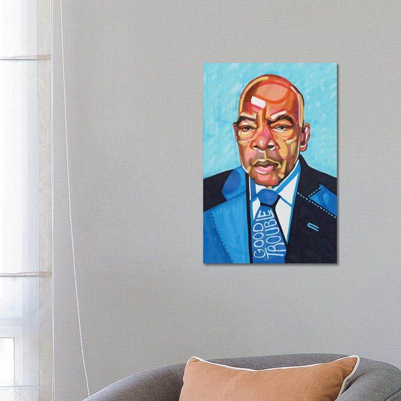 «John Lewis» par Domonique Brown, reproduction d'art sur toile tendue, H 26 po x l 18 po x 1,5 po