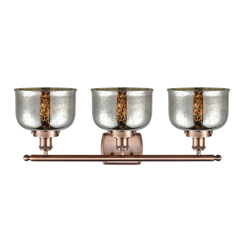 Éclairage pour salle de bain à 3 lumières 28 po Ballston Urban Bell, Grainé, Cuivre antique, DEL