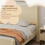 Structure de lit plateforme très grand en bois avec tête de lit et support en lattes de bois, beige-1694838227-1694838229
