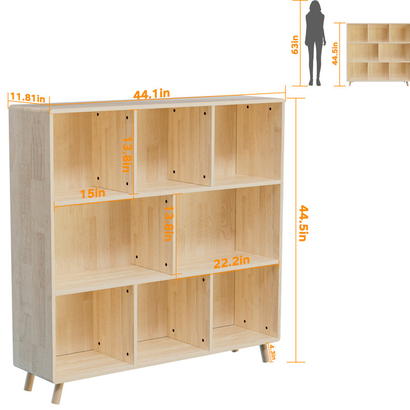 8 armoires de rangement en bois de pin pour chambre de bébé et vestibule - L 44 po x H 44 po, panneaux de résistance industrielle, organisateur facile à assembler avec compartiments optimisés