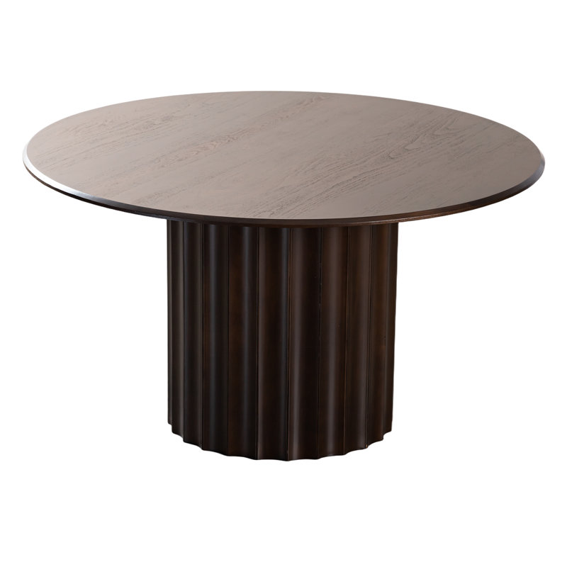 Table de salle à manger en bois massif, H 30 po x L 52 po x l 52 po, Noyer