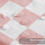Panier à linge à carreaux, pliable, esthétique et mignon, en toile, pour le rangement, les vêtements de chambre, panier-cadeau (rose)-2133590801