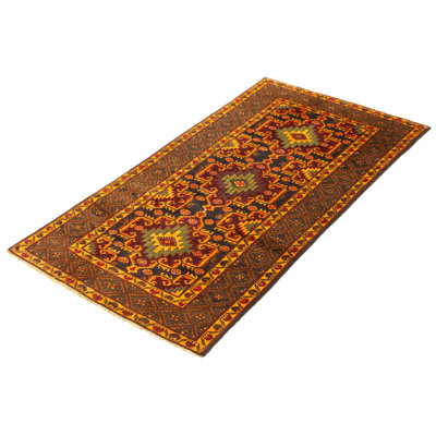 Tapis bleu marine 3 pi 5 po x 6 pi 4 po Teimani