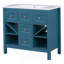 Ensemble de meuble-lavabo 36 po avec lavabo en résine, armoire de rangement en bois massif, ensemble de meuble-lavabo autoportant avec 5 tiroirs et portes à fermeture douce (Identique à N710S136001B)-704858927