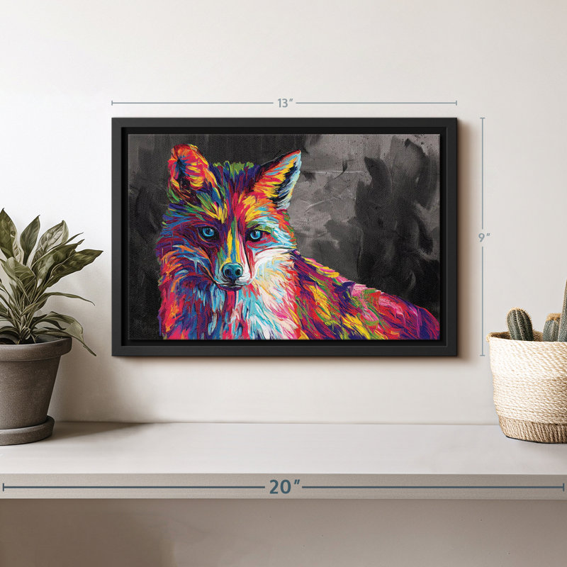 Animal «Fox Abstract Color Wall Art», H 9 po x l 13 po
