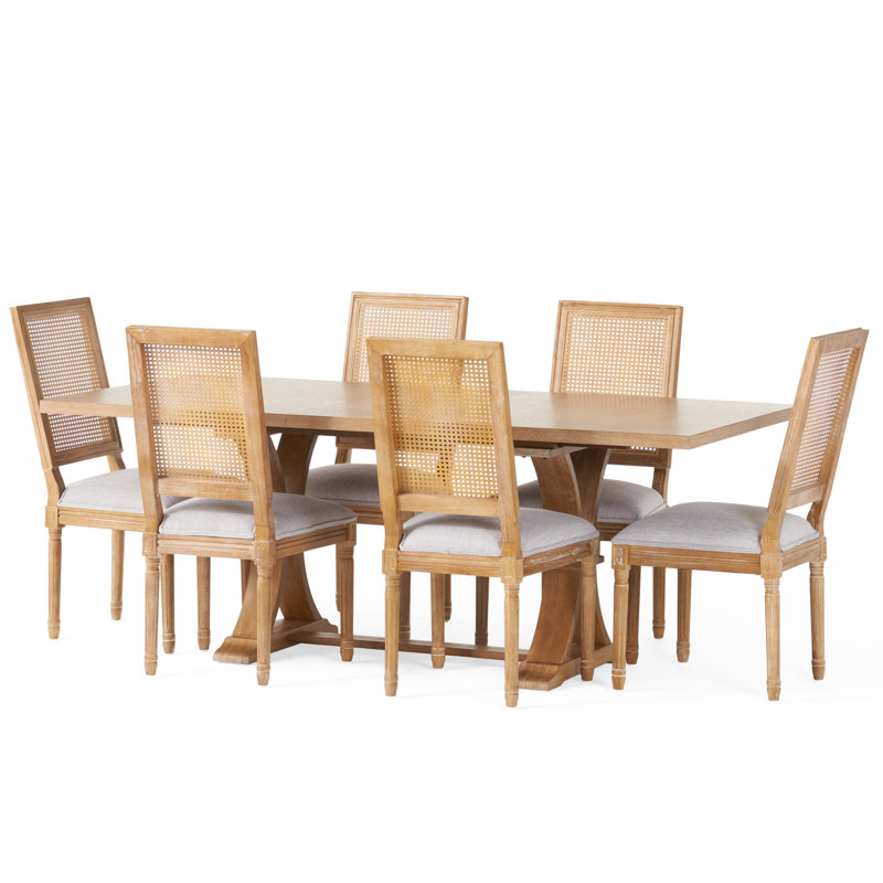 Ensemble de salle à manger Lamm, Naturel, Naturel / gris clair