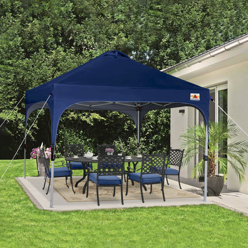 Compact 10 Ft. W x 10 Ft. D Steel Pop-up Canopy The Pop Up Canopies, Navy