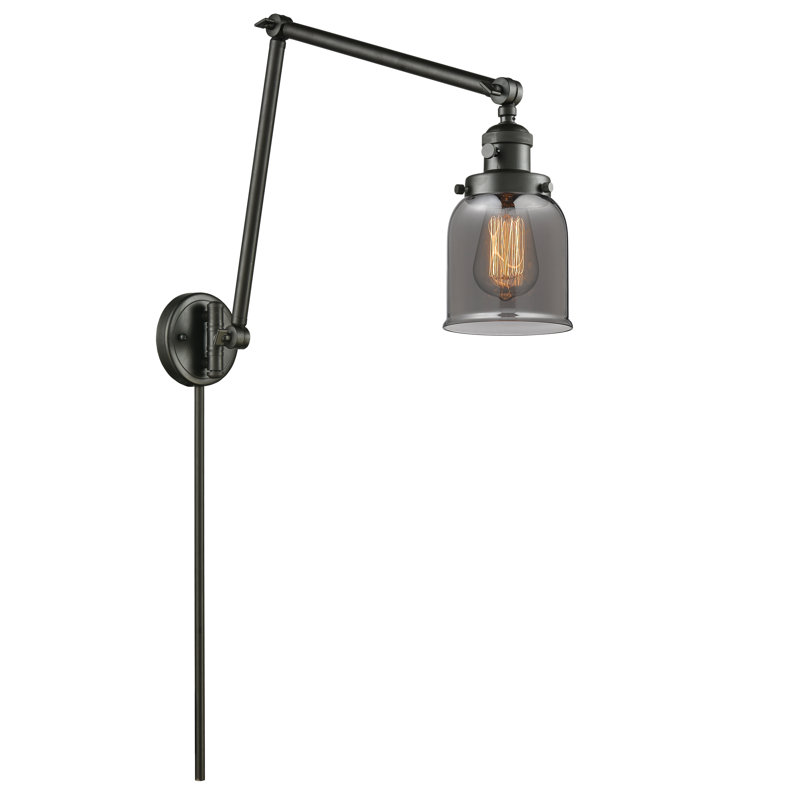 Norberto Swing Arm Sconce, Plated Smoked, Polished Nickel, 6 Watt Vinage LED Bulb