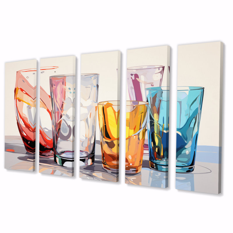«Food Drinkware An Abstract III», reproduction sur toile - 5 panneaux égaux