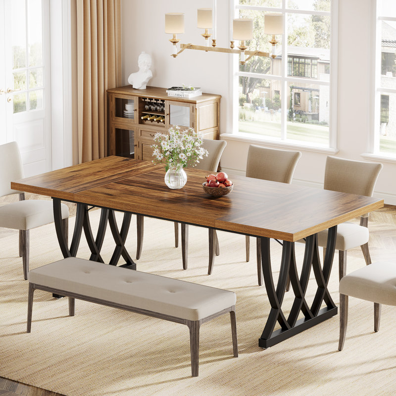 71 Inch Rectangle Dining Table, Black
