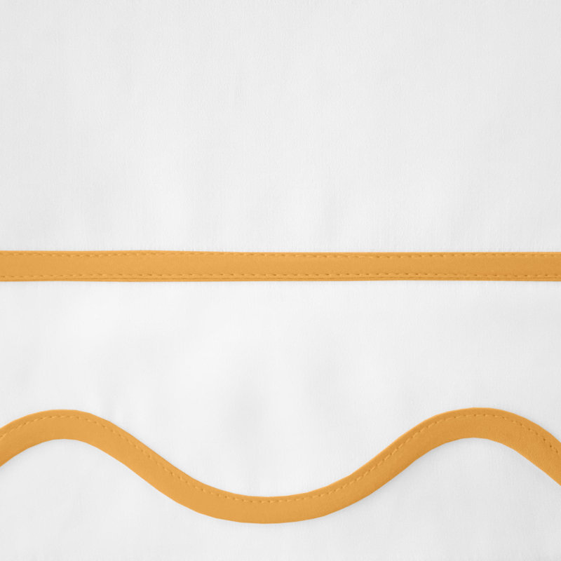 Amalfi Sateen Sheet Set, California King Sheet Set, White/Marigold