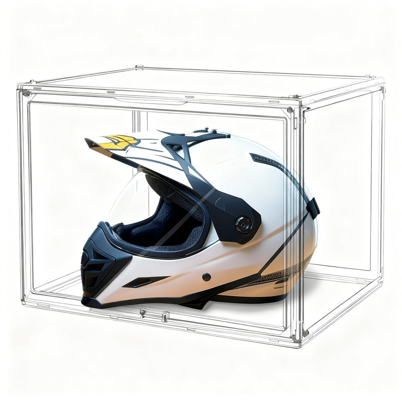 Grand bac de rangement empilable transparent avec porte, vitrine anti-poussière pour objets de collection et souvenirs, 1 paquet (transparent)