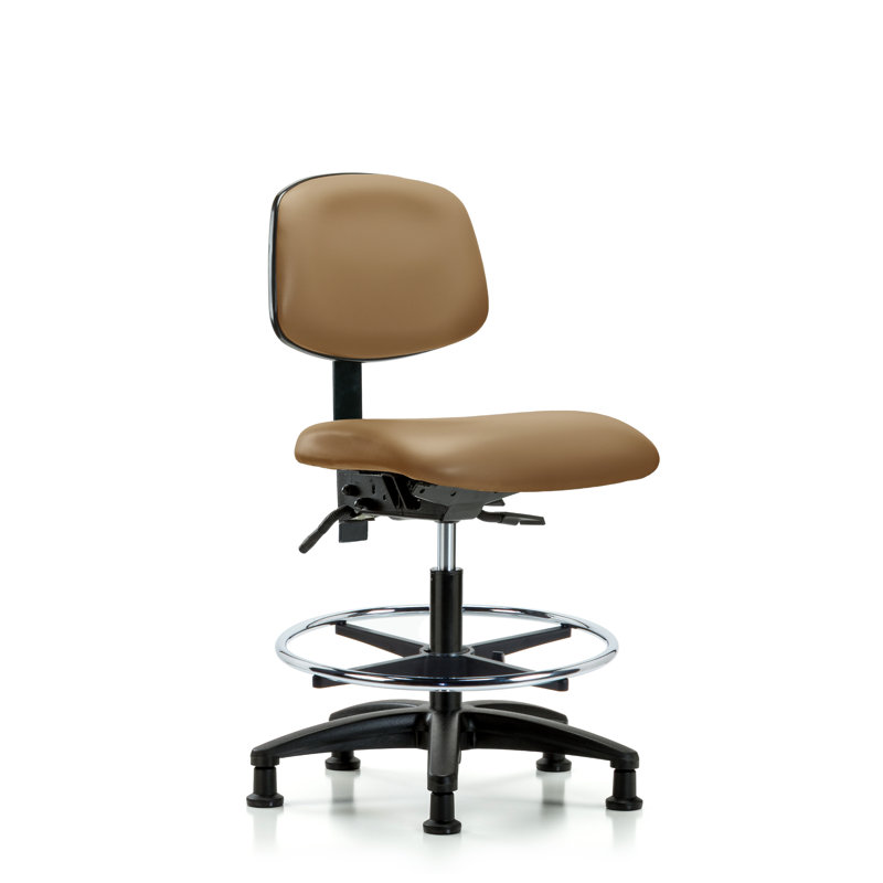 Chaise de dessinateur ergonomique Lucrezia, Patins, Non inclus, Taupe