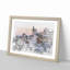 Oia Santorini Skyline in Greece in Abstract - Picture Frame Graphic Art Print-55723625-55723624