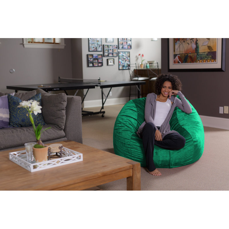 Fauteuil à billes - Fauteuil à billes rond rembourré de mousse déchiquetée de 4 pi - Fauteuil à billes rembourré en mousse à mémoire de forme moelleuse et ultra douce avec housse en microsuède - Mobilier et accessoires rembourrés de mousse remb