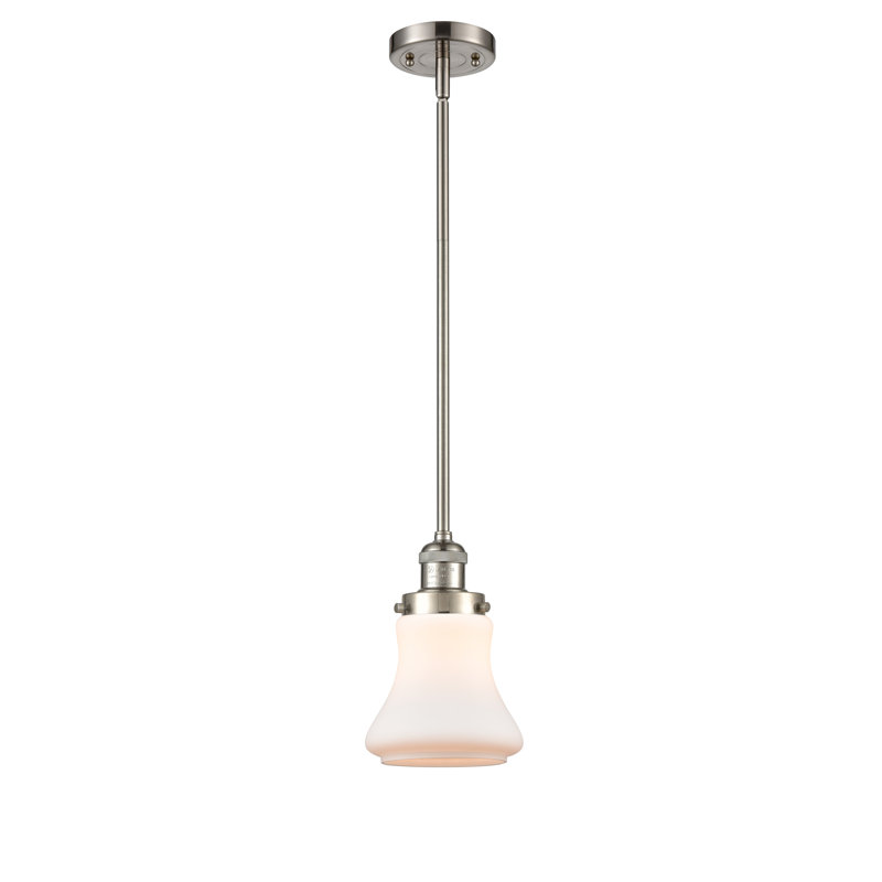 Edda 1 - Light Single Pendant, Brushed Satin Nickel, Matte White, Bulb Not Included
