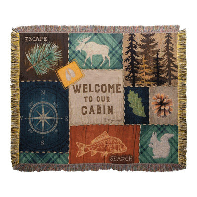 Manual Woodworkers Weavers Escape To Nature Tapestry Throw 50 x 60 Inch 100 Percent Cotton Woven Heirloom Quality Multicolor