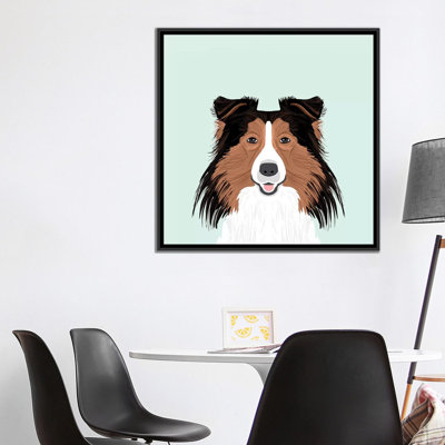 Shetland berger, impression sur toile tendue