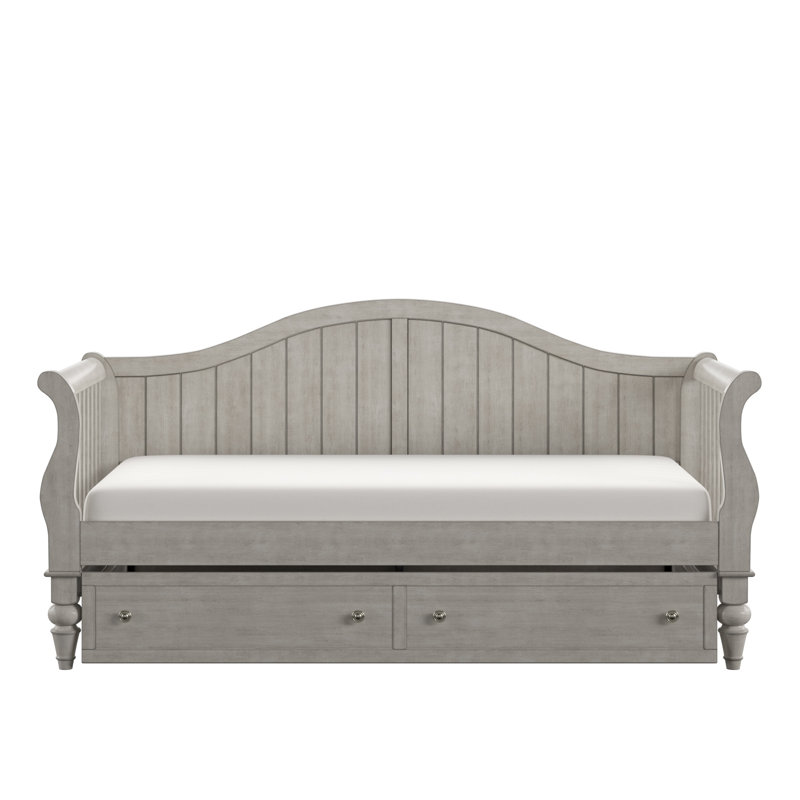 Greicy Open Side Daybed with Trundle - Twin, Antique Gray