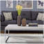 Table basse en chêne clair et chrome avec base ouverte