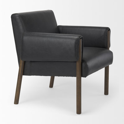 Fauteuil en cuir véritable à grain supérieur l 29,7 po Jewels