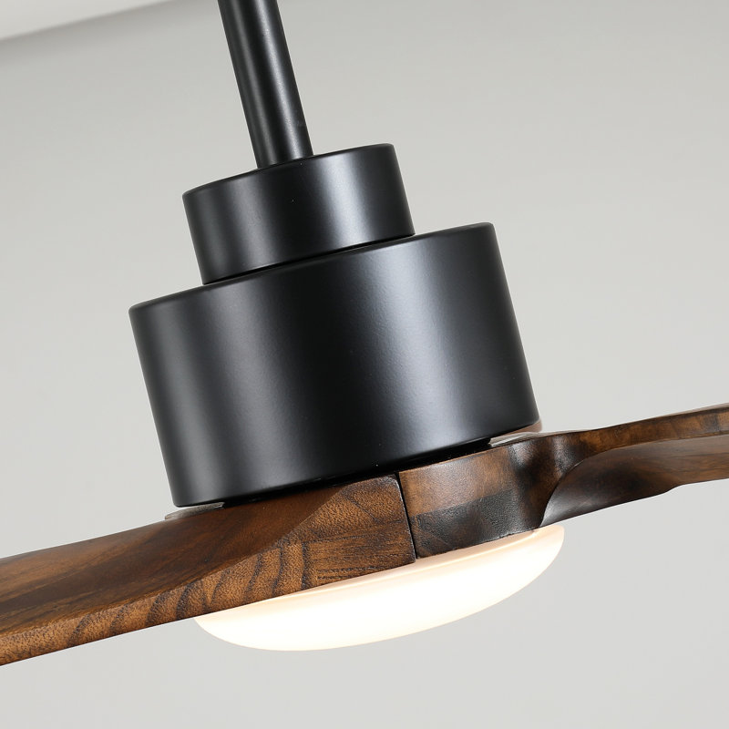 Ceiling Fan With LED Light Remote Control,Quiet DC Motor 6 Speed Levels,Adjust Height( 2 PCS Rod) Reversible Ceiling Fan