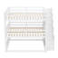 Lit superposé triple pleine grandeur avec escalier de rangement, conception séparée, blanc-1117583221