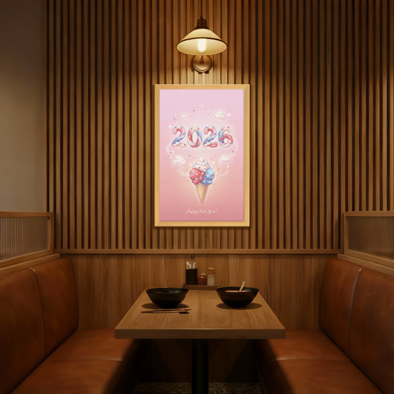Mode fond rose crème glacée 2023 bonne année