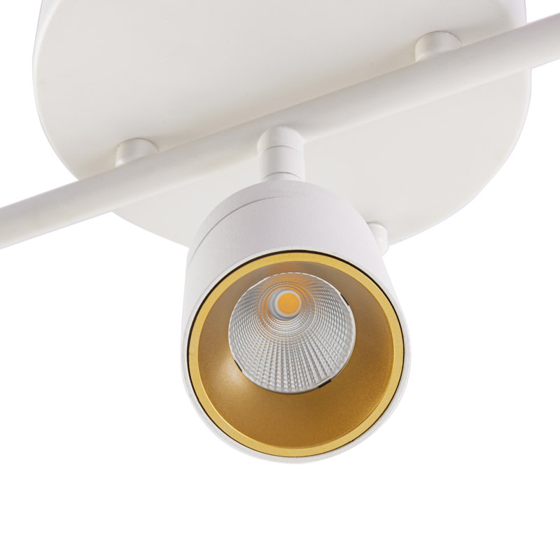 Shura White and Gold 3-Light LED Track Lighting Kit