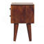 Mini table de chevet moderne en bois massif, 2 tiroirs, châtaignier, brun foncé