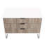 Commode cannelée 35 po Dumbo en gris rustique et blanc (3 tiroirs)-1806292558