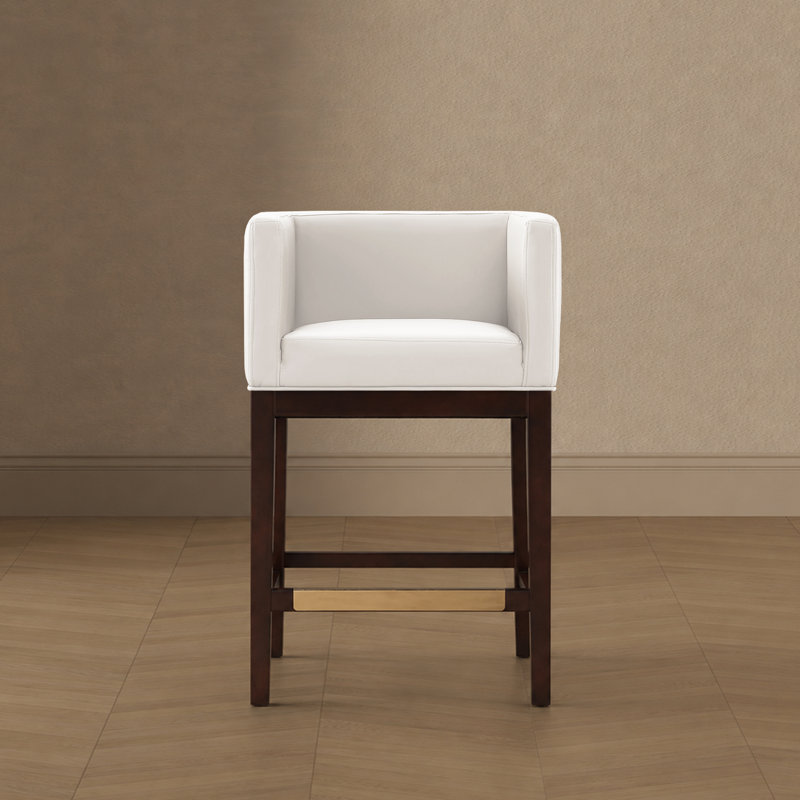 Tabouret de comptoir Kingsley Mid-Century, Tabouret de comptoir (siège d'une hauteur de 26 p, Ivoire ivoire