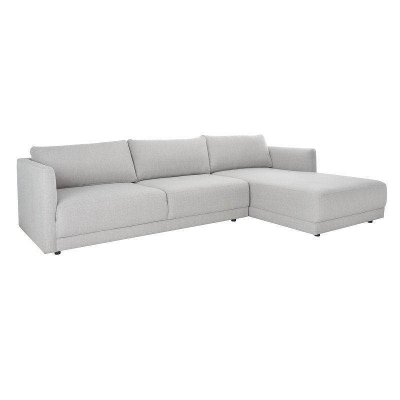 Kayden 2 - Piece Upholstered Chaise L-Sectional, Right Hand Facing, Light Gray Linen Blend