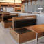 Bar Bar, restaurant, boulangerie, banc simple moderne
