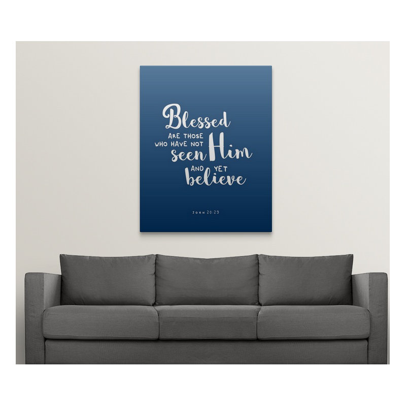 « john 20:29-scripture art », art textuel, H 30 po x l 24 po x P 1,5 po, Toile