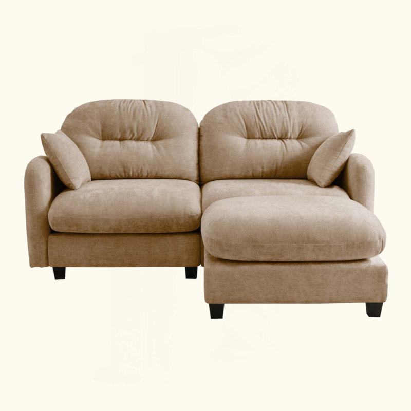 Canapé modulaire en L avec repose-pieds Cloud, Chameau