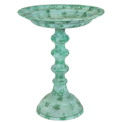 Dhrish Backyard Beauty Freestanding Cast Aluminum Outdoor Bird Bath