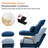 Modern Accent Recliner with Ottoman, Linen Fabric Armchair with Adjustable Backrest and Pillow-1778024596