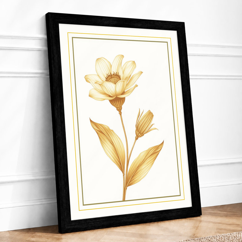Gilded Bloom Study Botanical - Print, A1 - 84.1 x 59.4 cm, Black