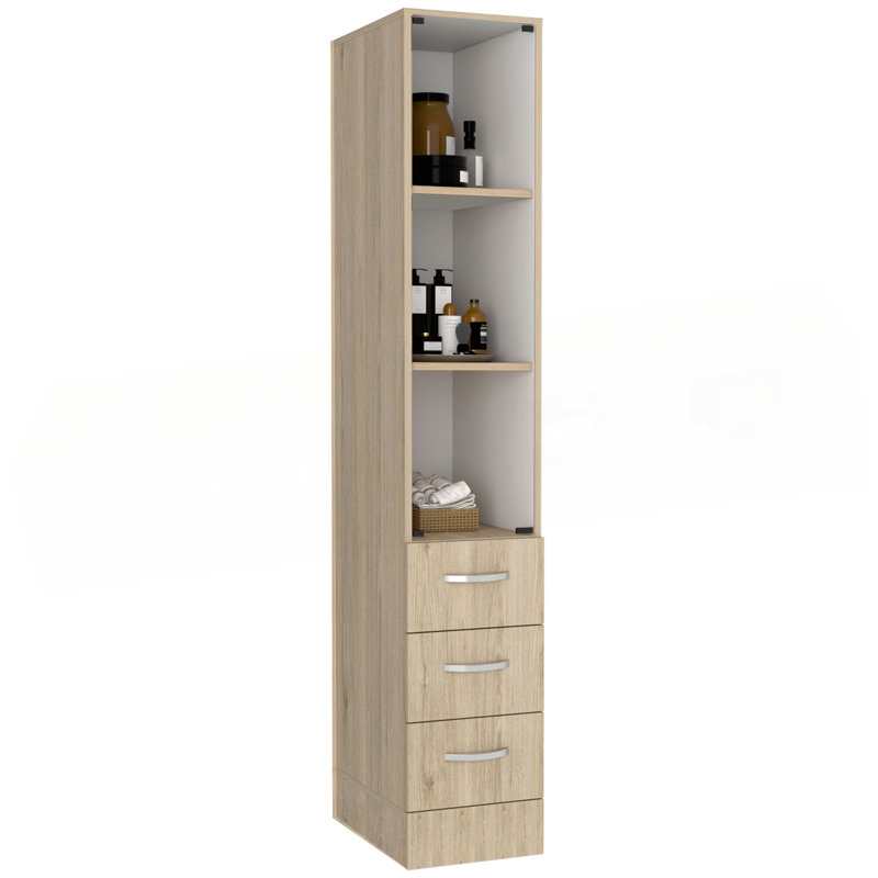 Armoire à linge, trois tablettes, quatre tiroirs