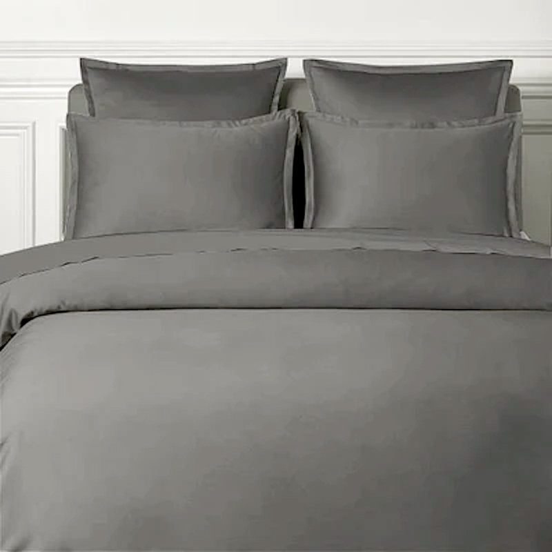 Ensemble de draps gris standard en coton 6 pièces, Ensemble de draps pour lit double + 1 drap-housse 