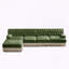 Canapé Chesterfield 135 en L en velours avec jupe à pampilles-940351152