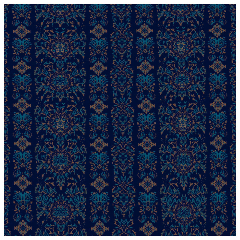 Coussins décoratifs bleus à motif damas, 14 X 14 pouces