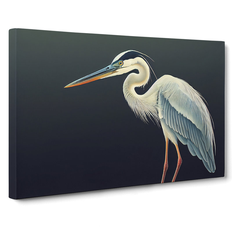 Select Heron Bird - Wrapped Canvas, 35cm H x 50cm W x 3cm D