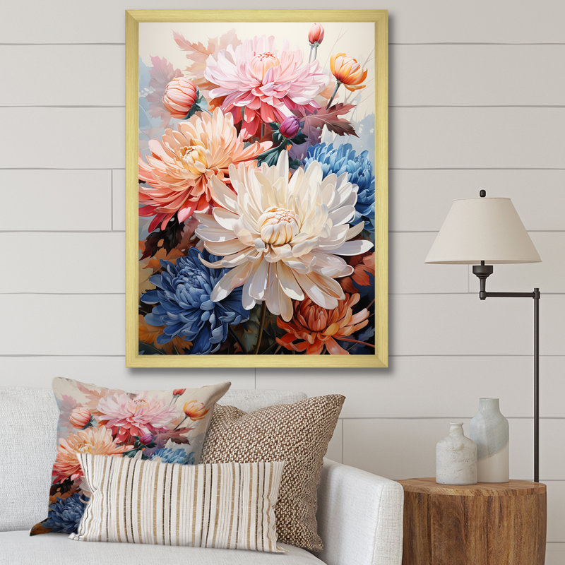 Représentation des mamans euaristes, acrylique multicolore I, H 20 po x l 12 po x P 1 po, Cadre photo doré